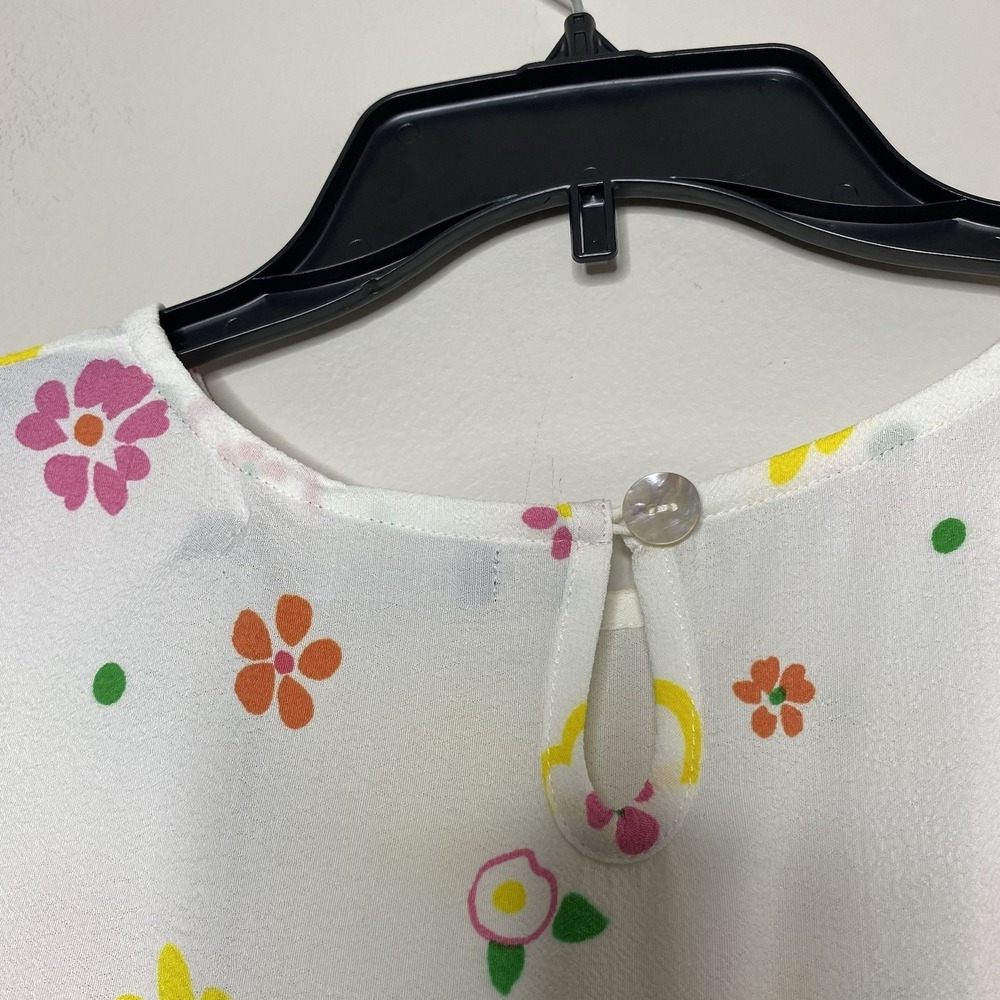 Mister Zimi Tina Lightweight Dress White Meadow Floral Sleeveless A-Line Size 8 - Picture 7 of 15
